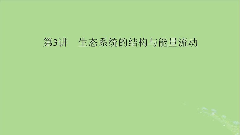 2025版高考生物一轮总复习选择性必修2第9单元生物与环境第3讲生态系统的结构与能量流动课件第1页