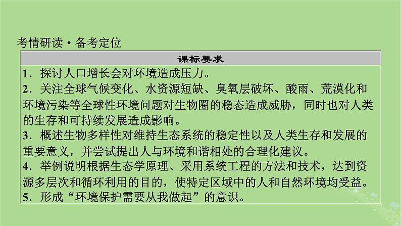 2025版高考生物一轮总复习选择性必修2第9单元生物与环境第5讲人与环境课件第2页