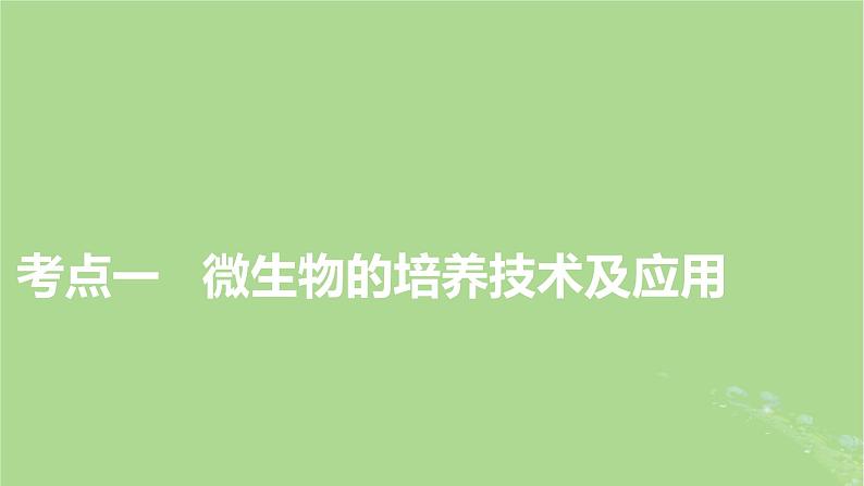 2025版高考生物一轮总复习选择性必修3第10单元生物技术与工程第2讲微生物的培养技术及应用课件03