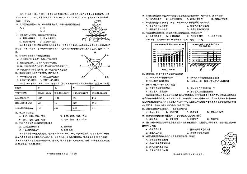 浙江省金华市浙江金华第一中学2023-2024学年高一下学期4月期中地理试题02