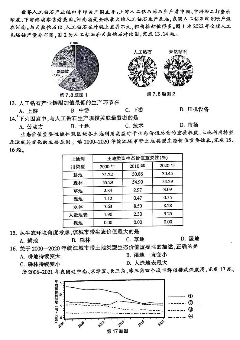 2024届浙江省金华十校高三下学期4月模拟考试（二模）地理试题第3页