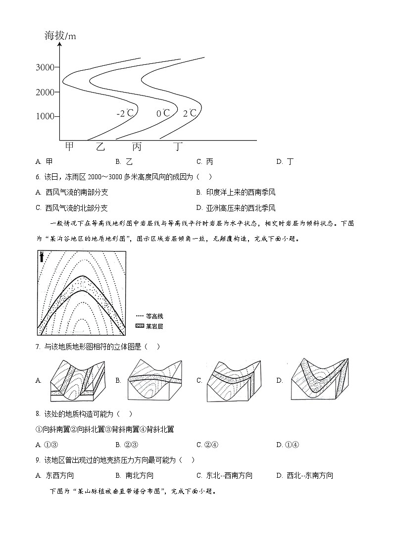 2024届江苏省百校大联考高考第二次模拟地理试卷（原卷版+解析版）02