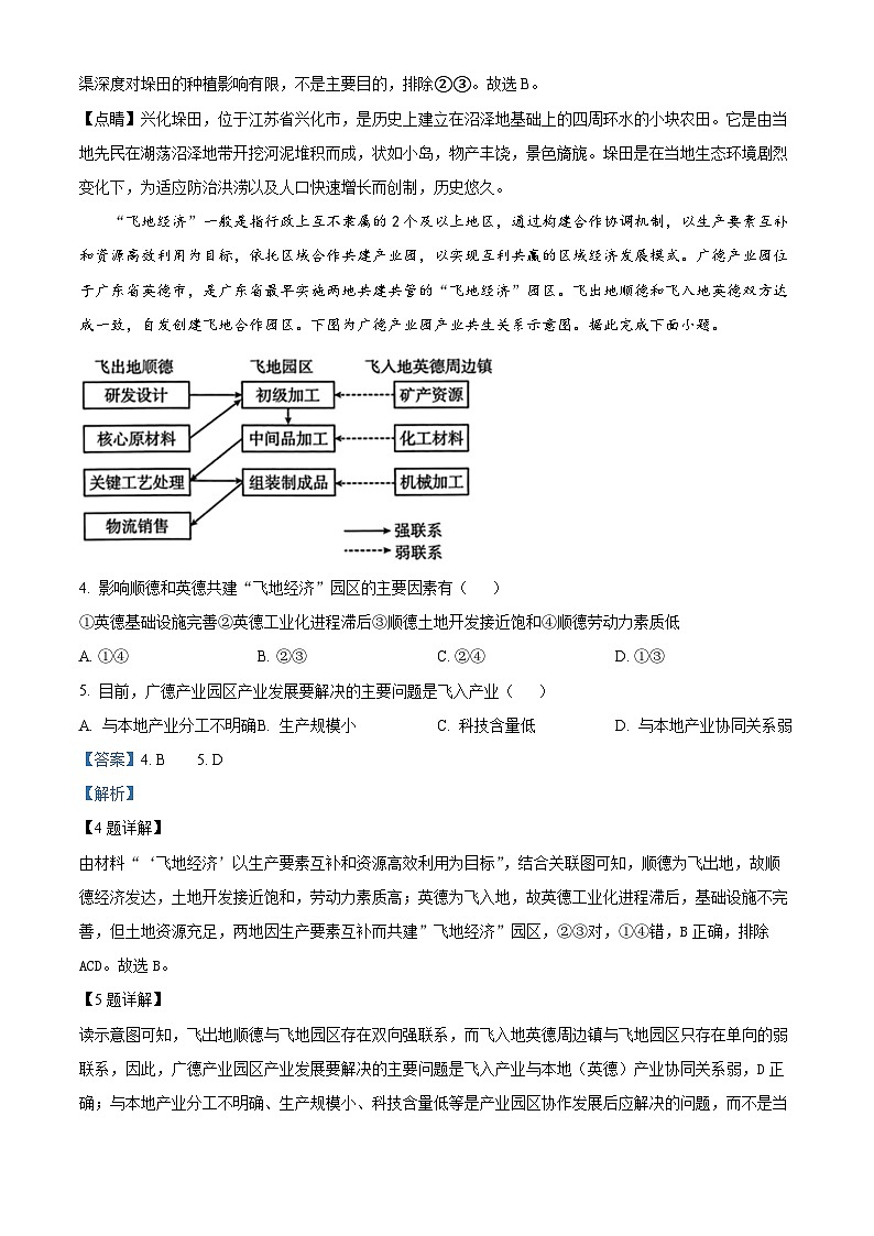海南省琼海市嘉积中学2023-2024学年高三下学期四月月考地理试题A卷（原卷版+解析版）02