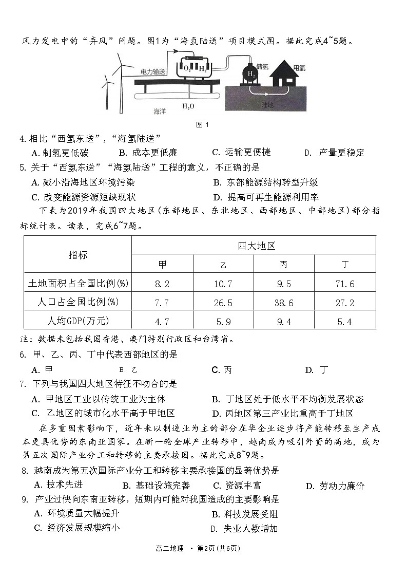 贵州省贵阳市第一中学2023-2024学年高二下学期期中考试地理试题+02
