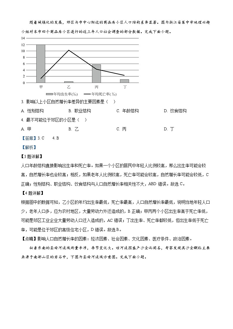 2024年2月浙江名校联盟新高考研究卷地理试题（三） Word版含解析第2页