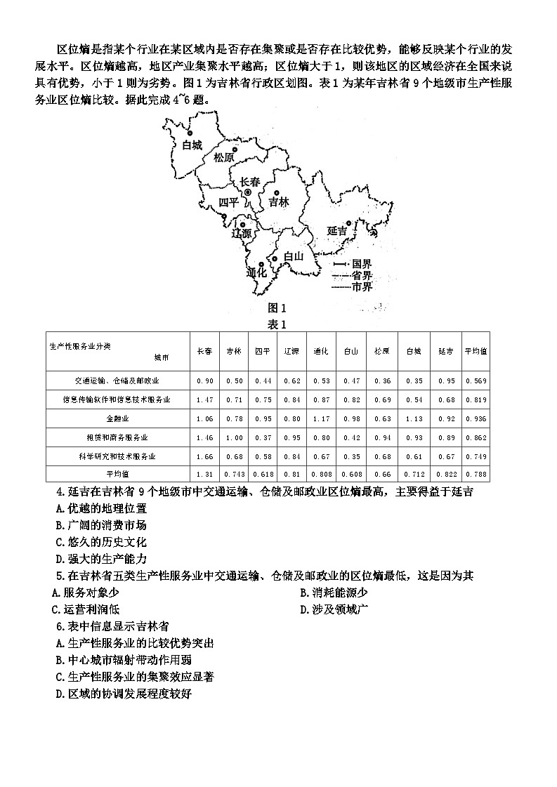 2024沧州高三下学期二模试题地理含解析02