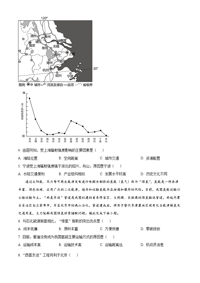 黑龙江省大庆市大庆中学2023-2024学年高二下学期4月月考地理试题（原卷版+解析版）02