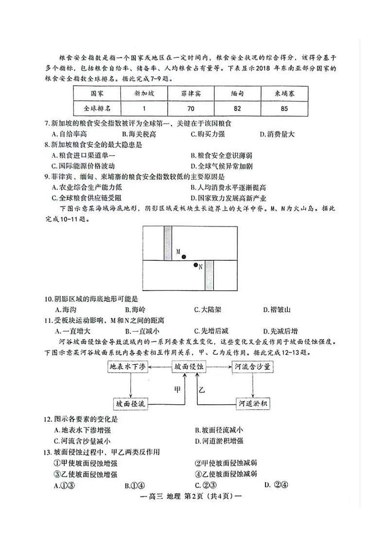 2024南昌高三二模地理试题第2页