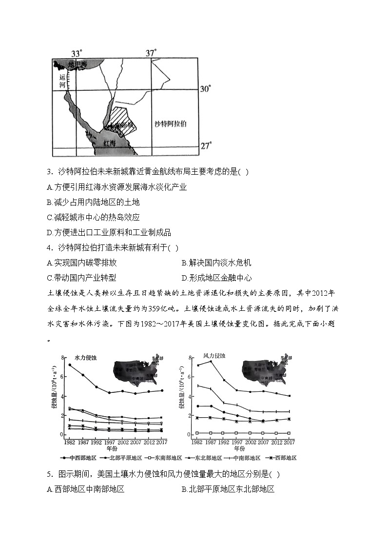 定州市第二中学2022-2023学年高二下学期5月月考地理试卷(含答案)第2页