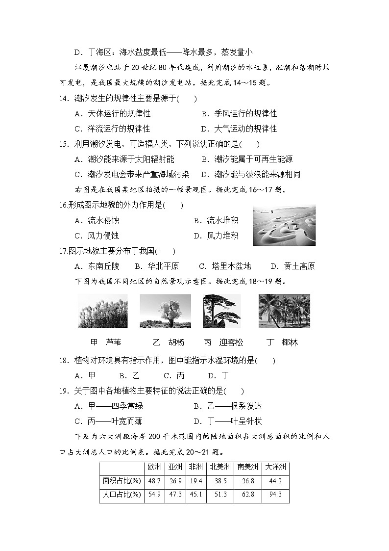 2024年江苏省普通高中学业水平合格性考试模拟卷（二）地理模拟练习03