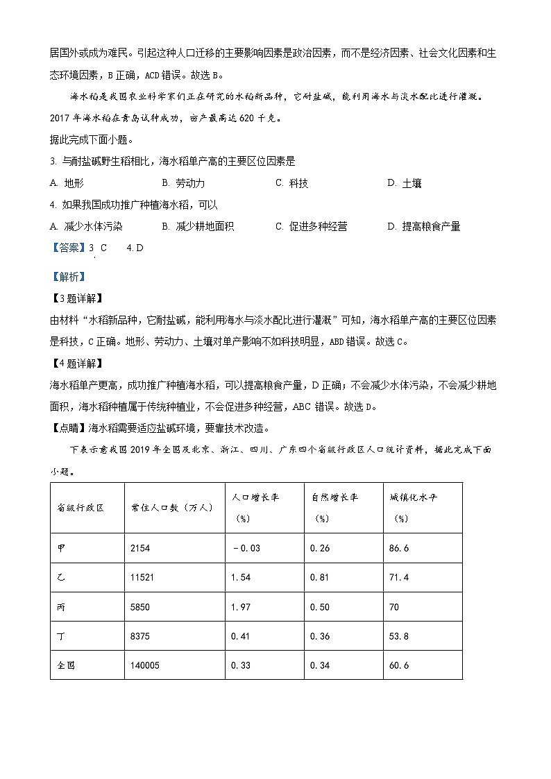 湖南省邵阳市邵东市第四中学2023-2024学年高一下学期4月期中地理试题（原卷版+解析版）02