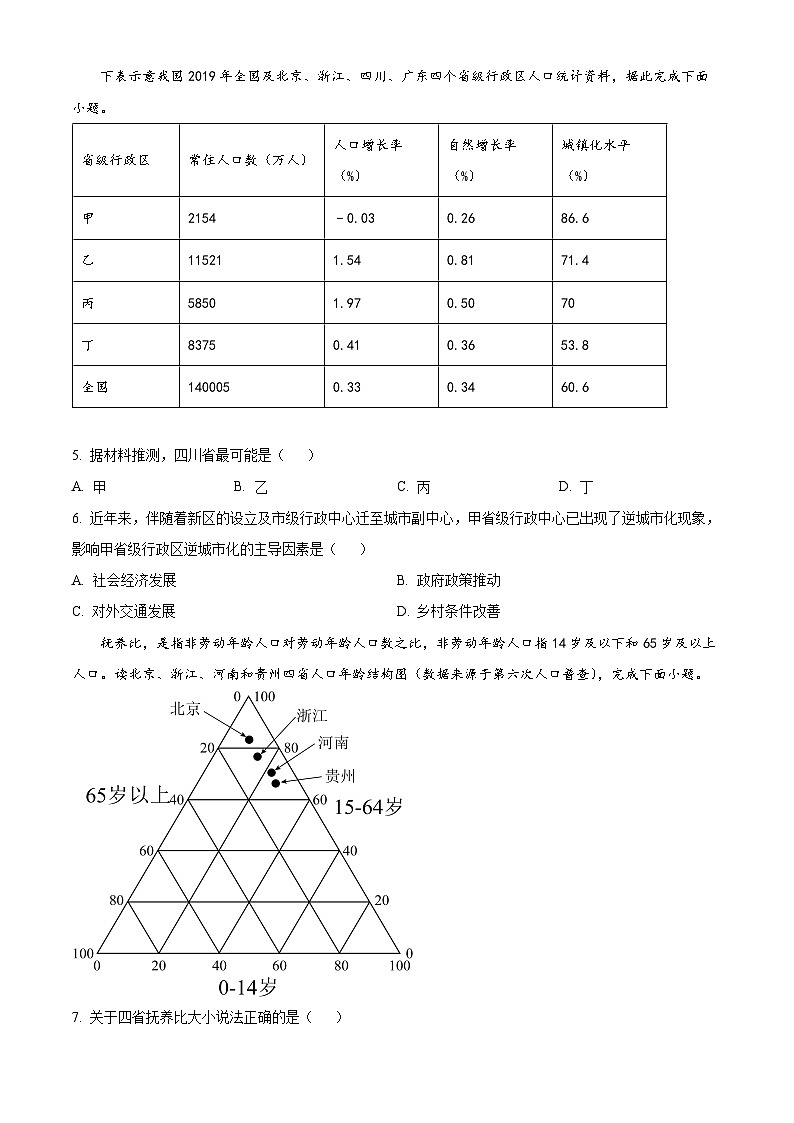 湖南省邵阳市邵东市第四中学2023-2024学年高一下学期4月期中地理试题（原卷版+解析版）02