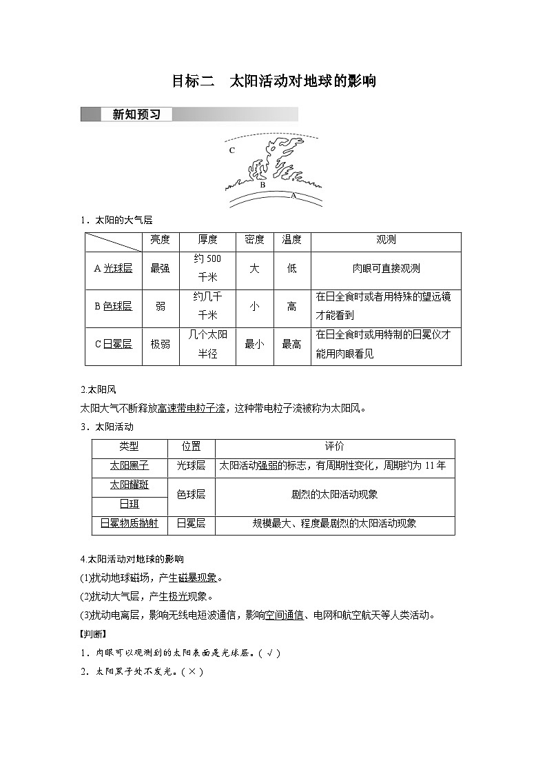 人教版高中地理（必修第一册）同步讲义 第一章　第二节　太阳对地球的影响（含解析）03