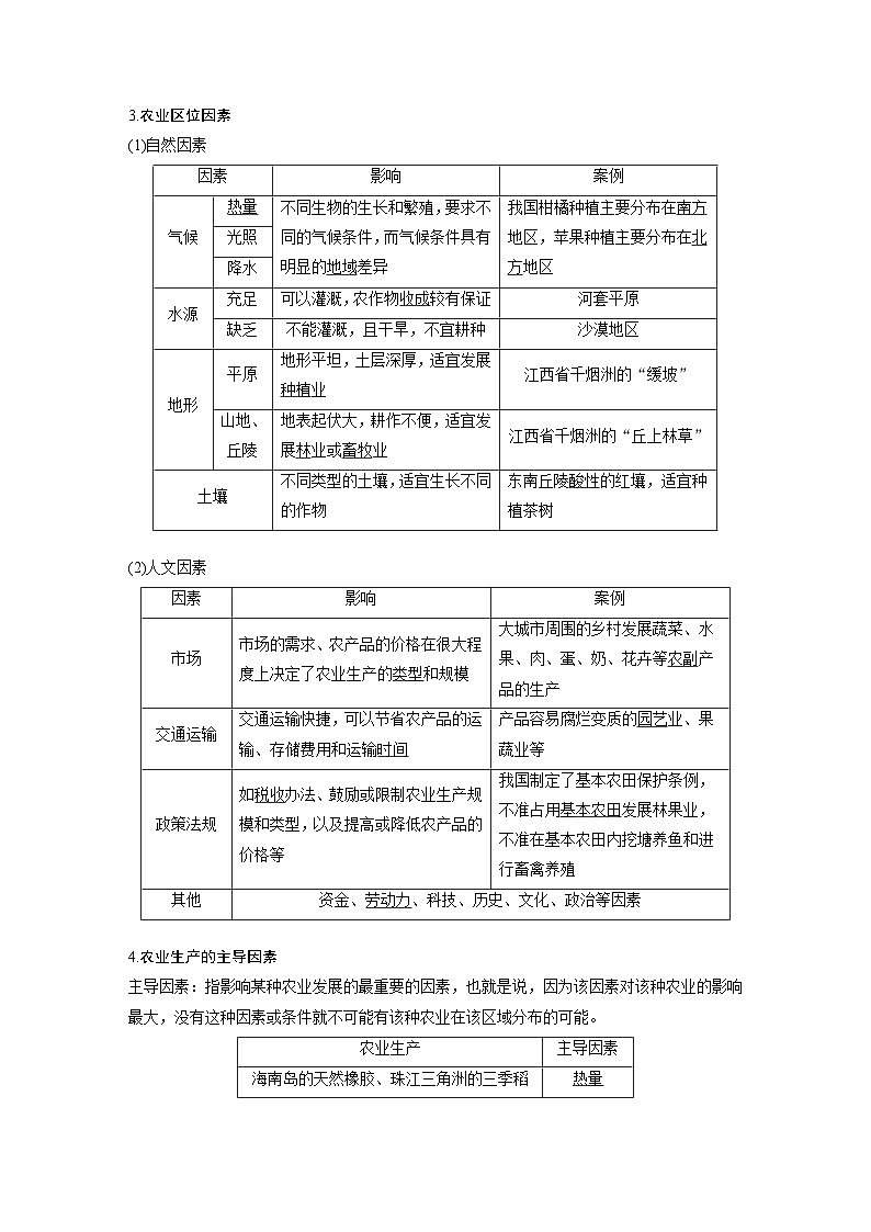 人教版高中地理（必修第二册）同步讲义 第三章　第一节　农业区位因素及其变化（含解析）02