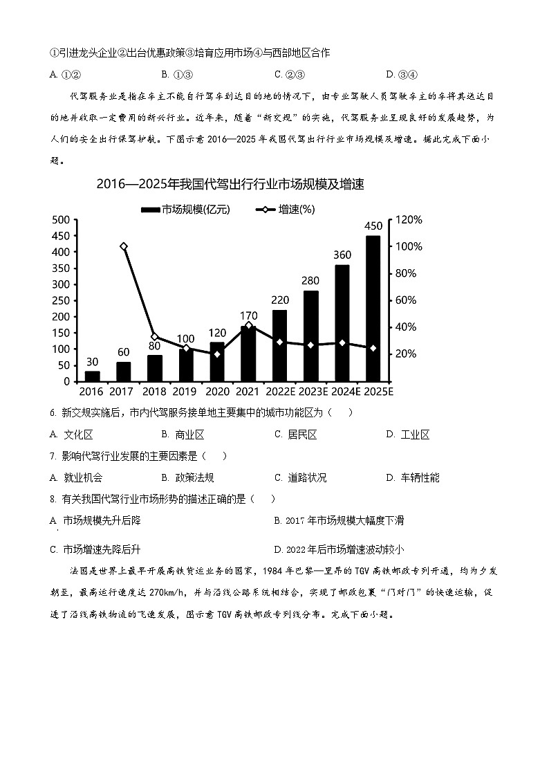 广东省揭阳市普宁市华美实验学校2023-2024学年高一下学期期中考试地理试题（原卷版+解析版）02