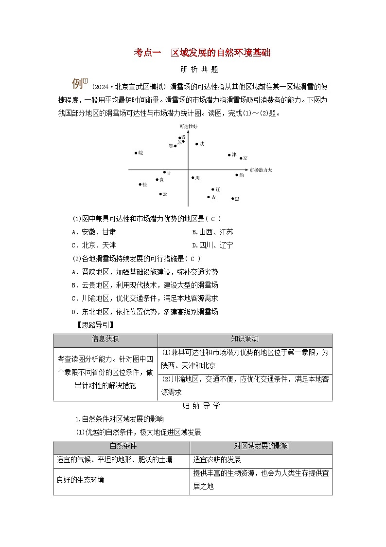 2025版高考地理一轮总复习考点突破训练题第3部分区域发展第十四章资源环境与区域发展第一讲区域发展的自然环境基础生态脆弱区的综合治理考点一区域发展的自然环境基础第1页