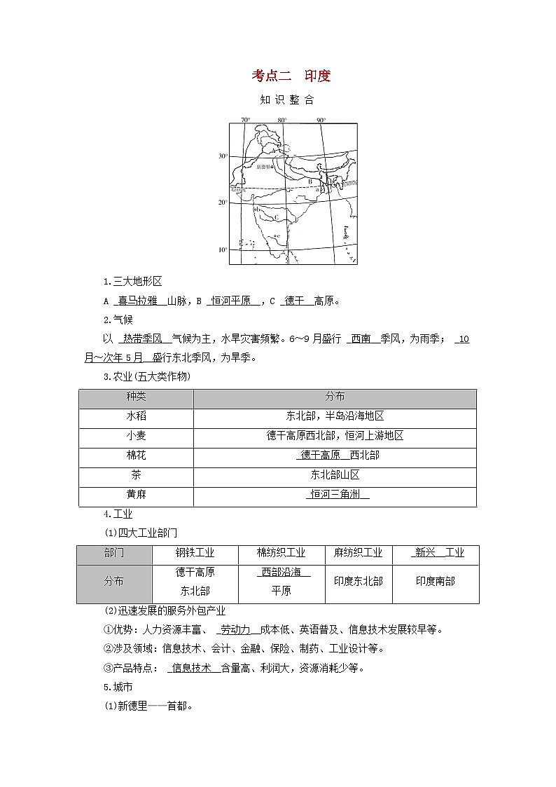 2025版高考地理一轮总复习考点突破训练题第5部分区域地理第二十一章世界地理第三讲世界主要国家考点二尤01