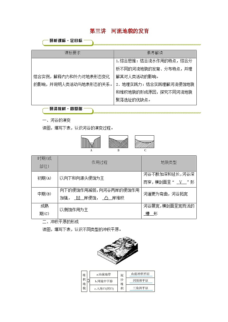2025版高考地理一轮总复习教案第1部分自然地理第5章地表形态的塑造第3讲河流地貌的发育01