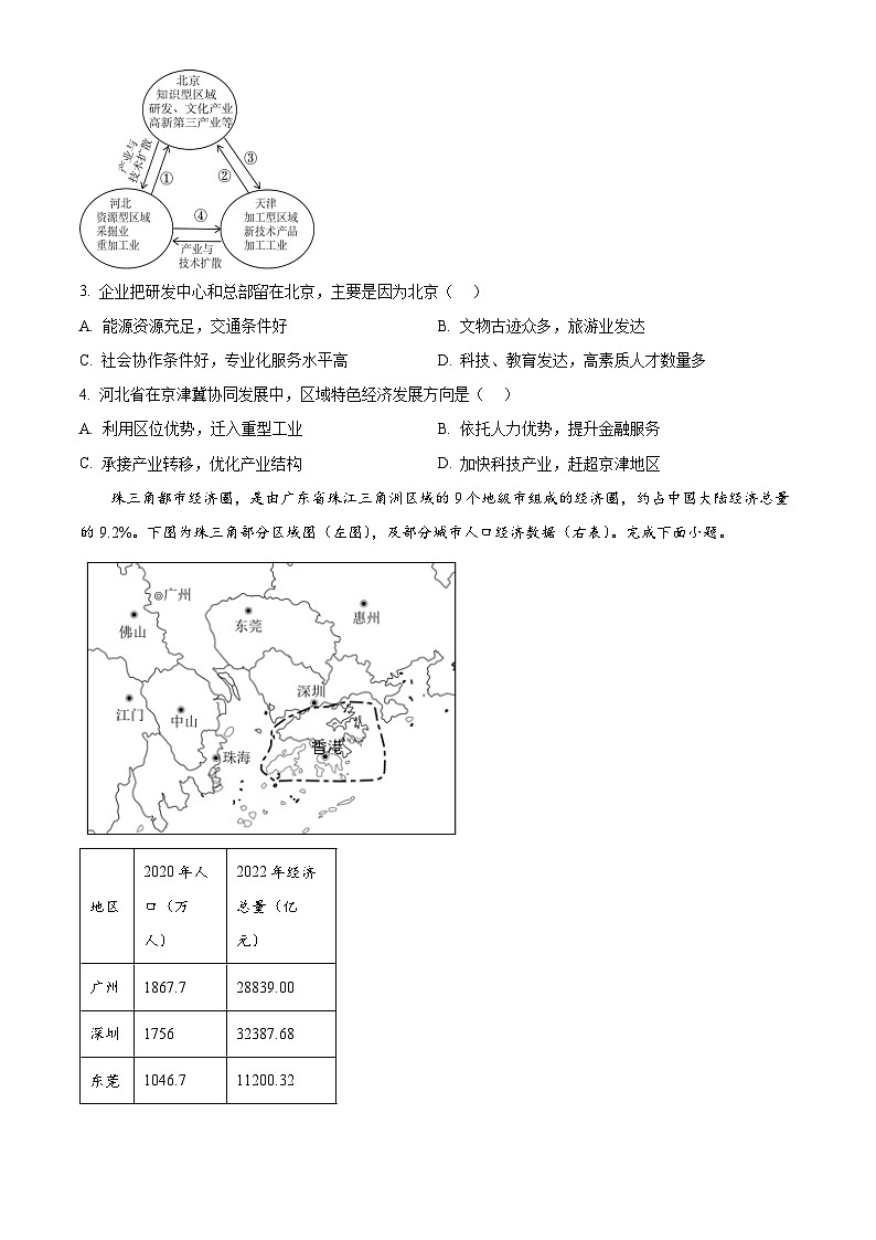 浙江省嘉兴市八校联考盟2023-2024学年高二下学期期中联考地理试卷（原卷版）第2页