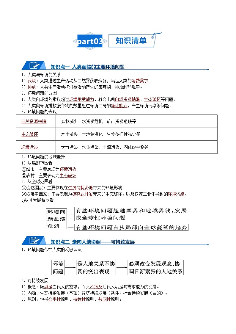 高考地理知识大盘点【讲通练透】专题16 人类与地理环境的协调发展第3页