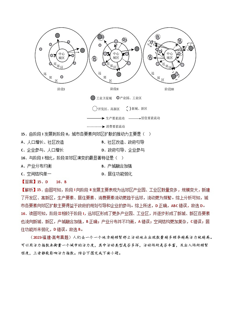 专题09 乡村和城镇-【真题汇编】2021-2023年高考地理真题分享汇编（全国通用）02
