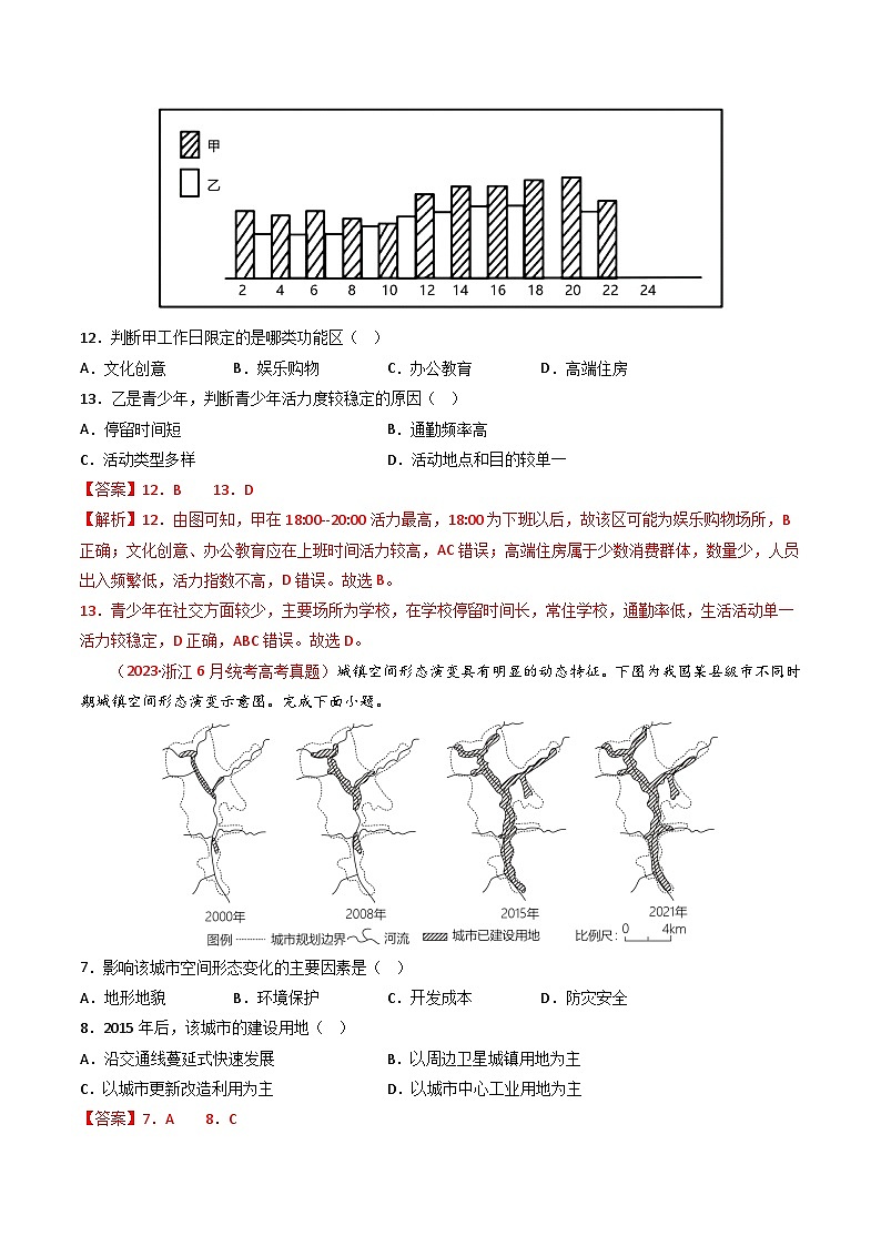 专题09 乡村和城镇-【真题汇编】2021-2023年高考地理真题分享汇编（全国通用）03
