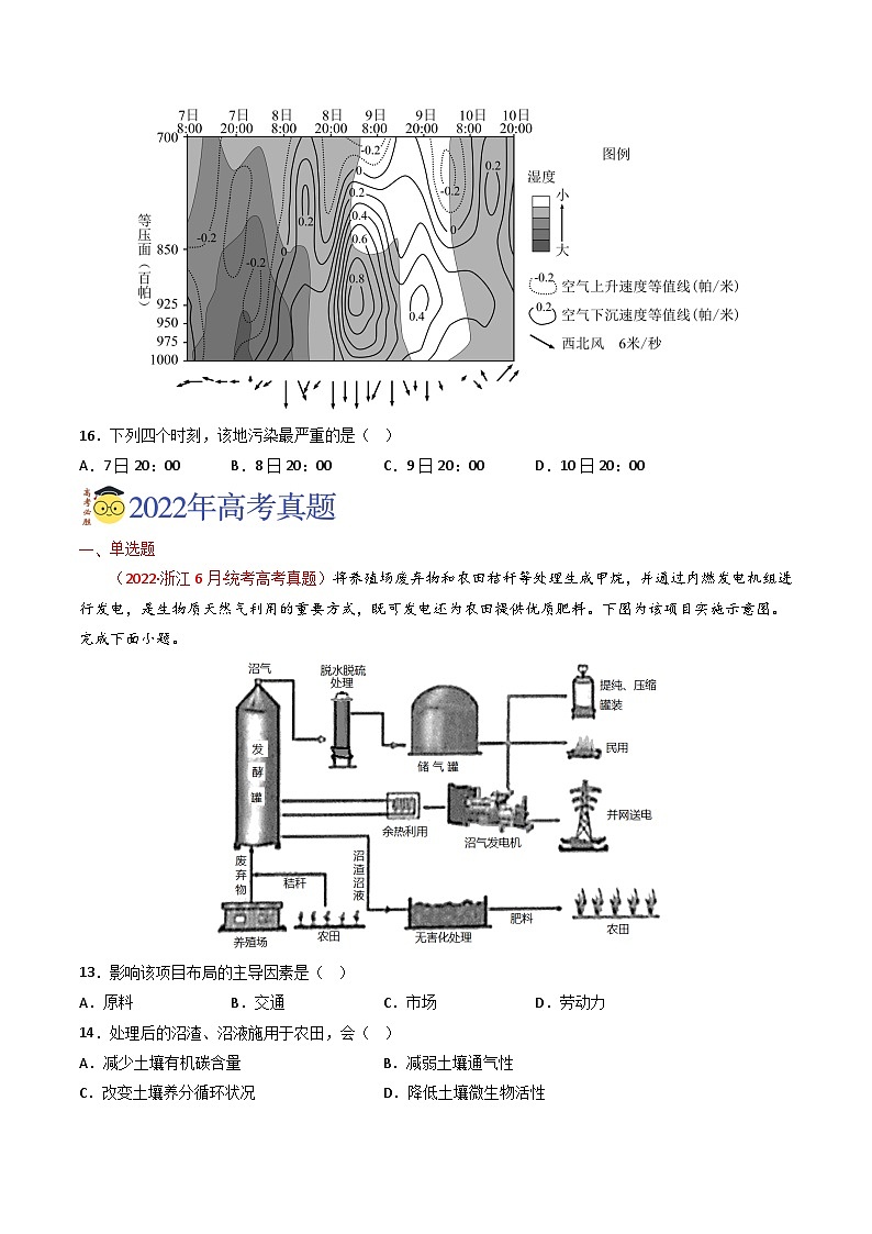 专题13 人类与地理环境的协调发展-【真题汇编】2021-2023年高考地理真题分享汇编（全国通用）02