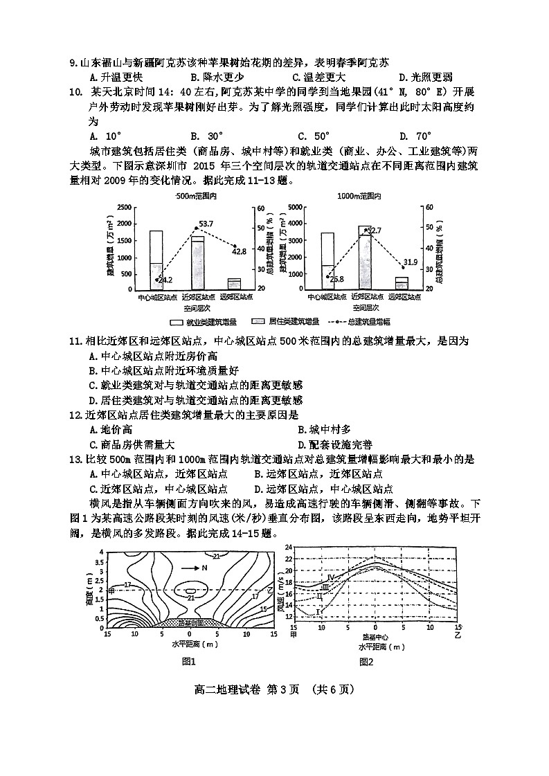 2024武汉新洲区部分学校高二下学期期中联考地理试题含答案03