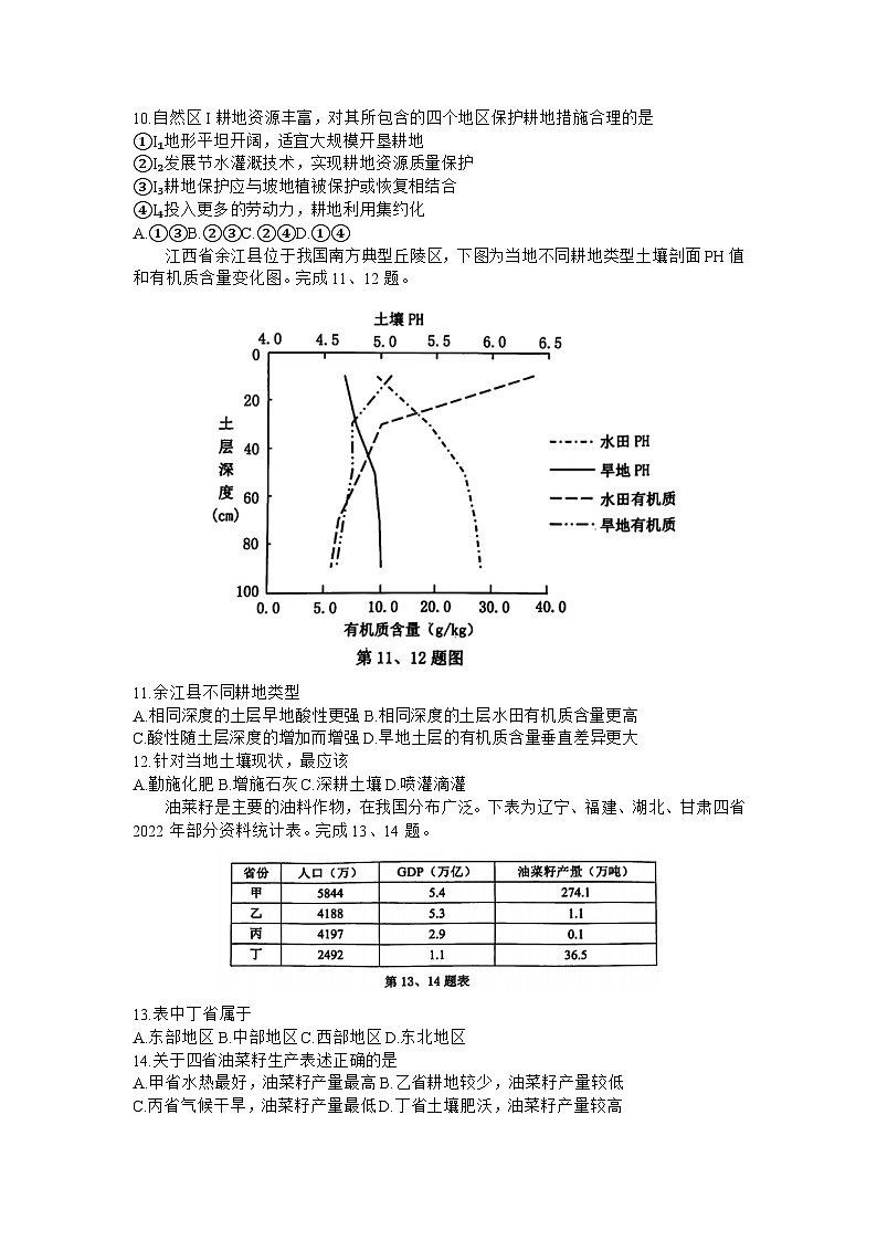 2024届浙江省稽阳联谊学校高考二模联考地理试题03