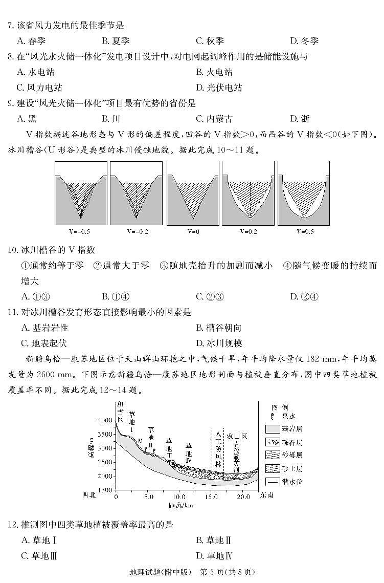 2024届湖南师范大学附属中学高三下学期模拟（二）地理试题03