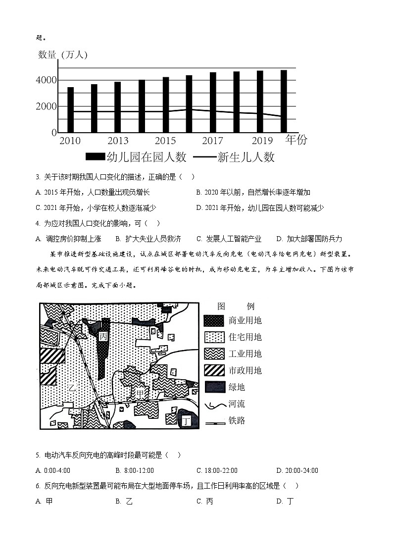 2024宁波高三下学期二模地理试题含解析02