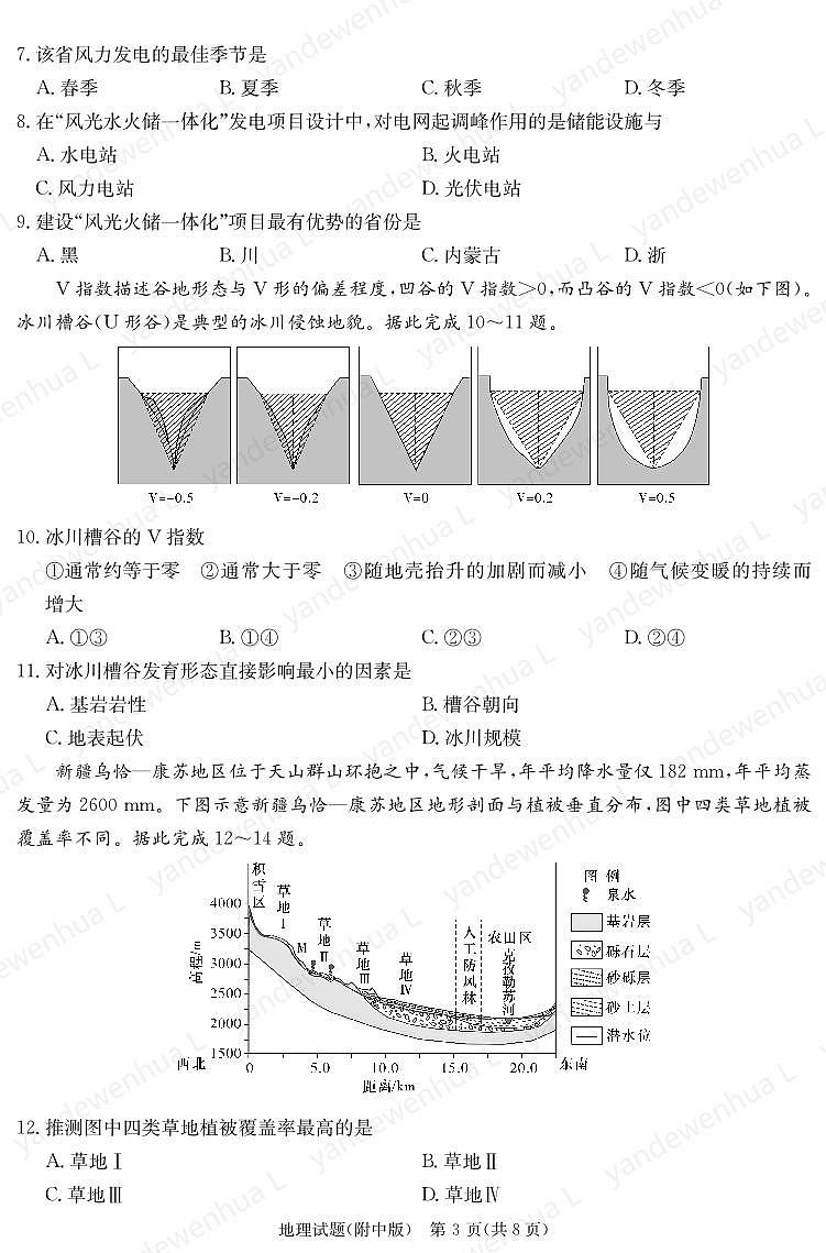 2024届湖南师范大学附属中学高三下学期模拟（二）地理03