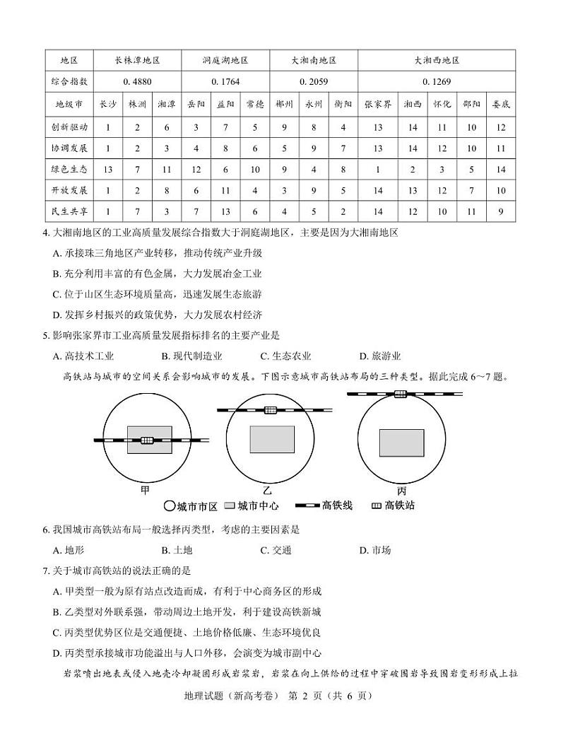 2024（新高考卷）名校教研联盟高三下学期4月联考试题地理PDF版含解析02