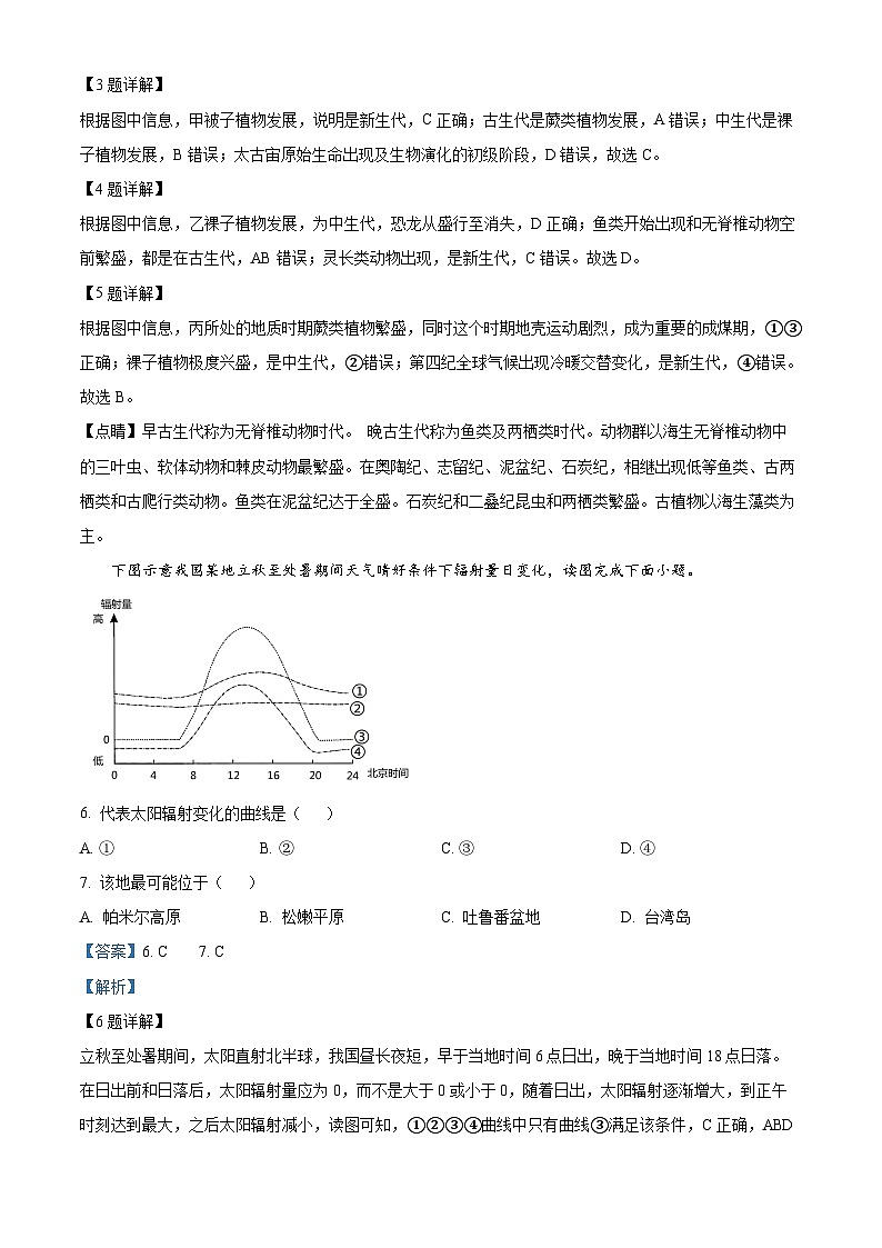 江苏省响水中学2023-2024学年高二下学期期中地理试题（原卷版+解析版）03
