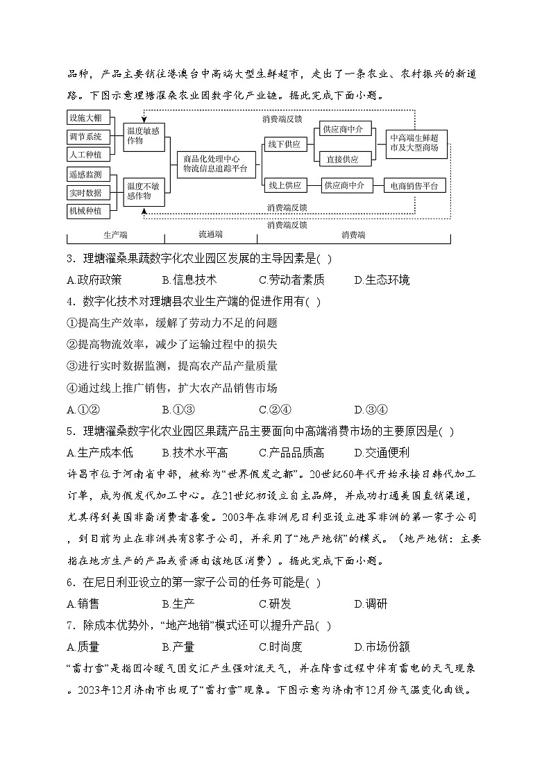 山东省聊城市2024届高考二模地理试卷(含答案)02