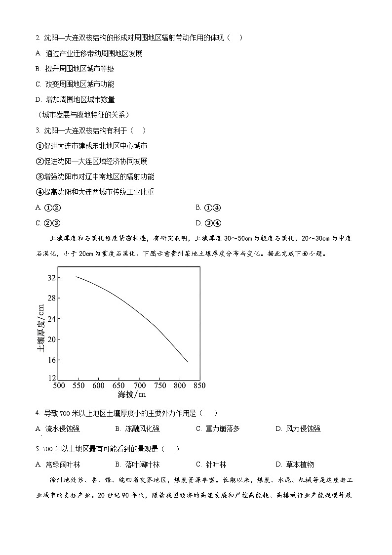 黑龙江省齐齐哈尔市恒昌中学校2023-2024学年高二下学期4月月考地理试题（原卷版+解析版）02