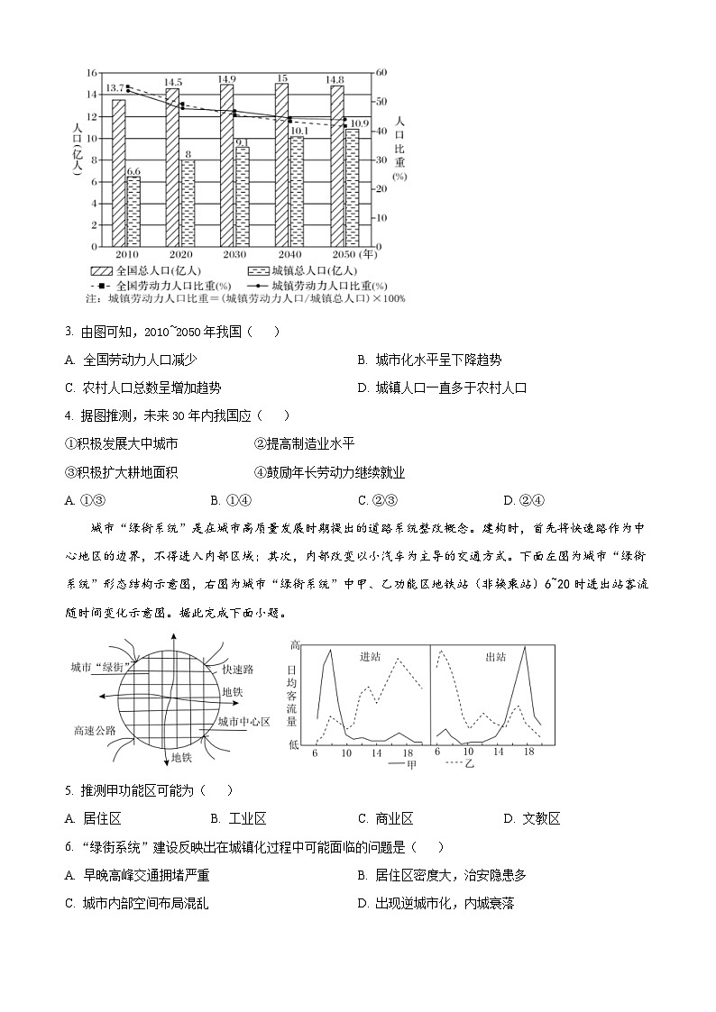 浙江省温州市环大罗山联盟2023-2024学年高一下学期期中联考地理试题（原卷版+解析版）02