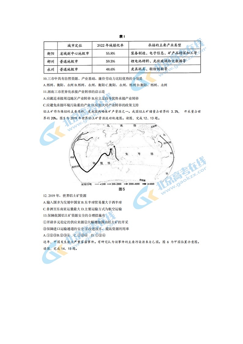 2024届北京海淀高三上学期地理期末试题03