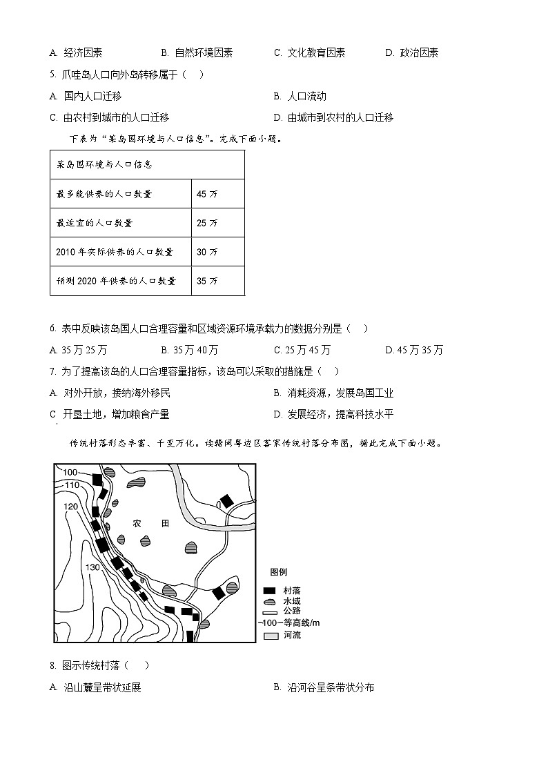 湖南省邵阳市邵东市创新高级中学2023-2024学年高一下学期4月期中地理试题（原卷版+解析版）02