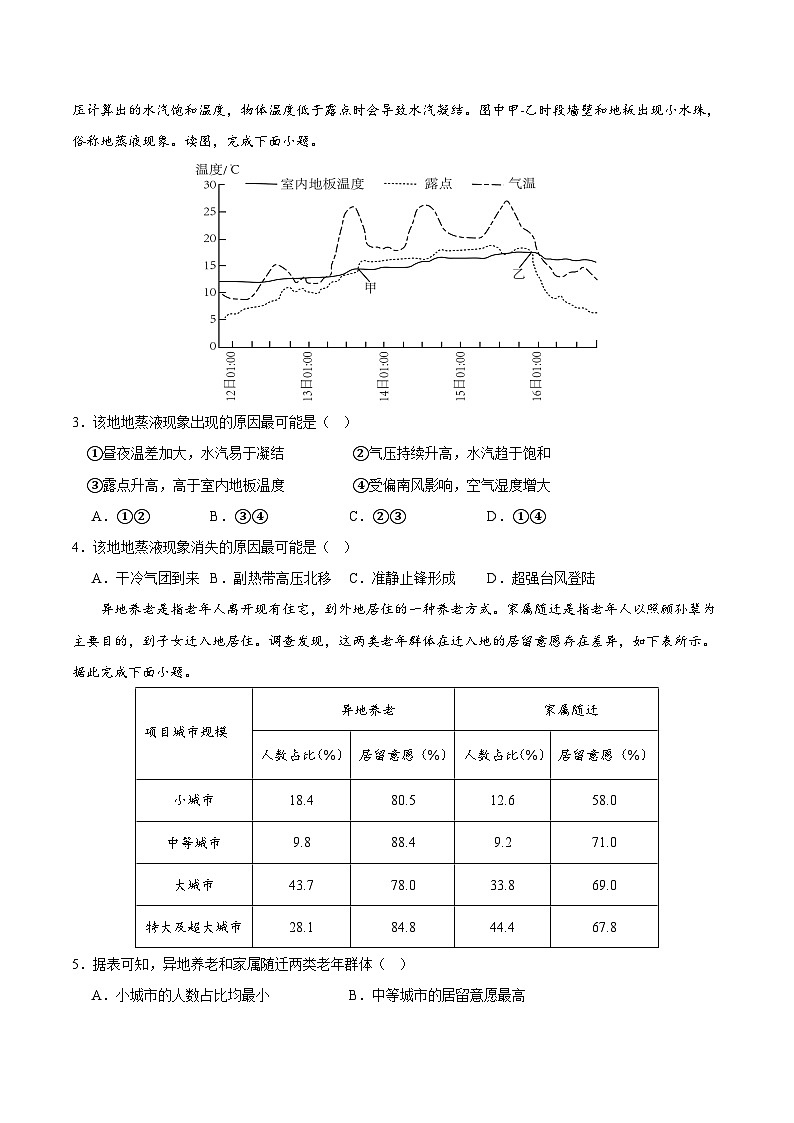 2024年高考押题预测卷—地理（广东卷03）考试版02