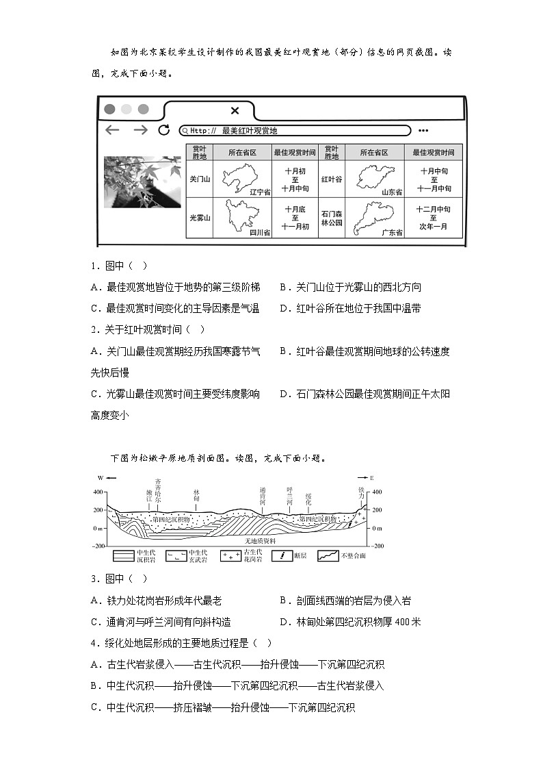 信息必刷卷04-2024年高考地理考前信息必刷卷（北京专用）第2页