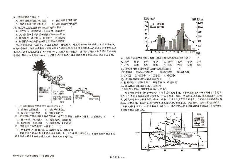 2024届河北省冀州区冀州中学高三下学期模拟考试地理信息卷第2页