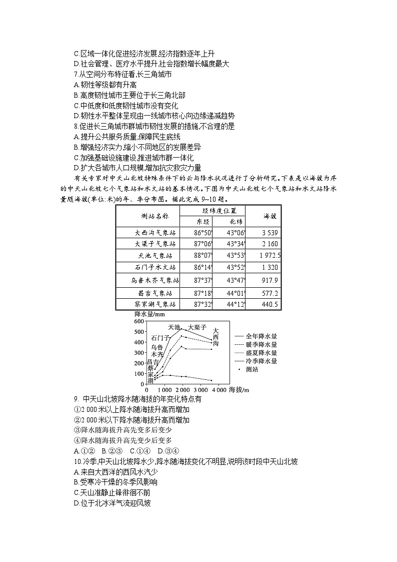 2024长沙一中高三下学期二模地理试题含解析03