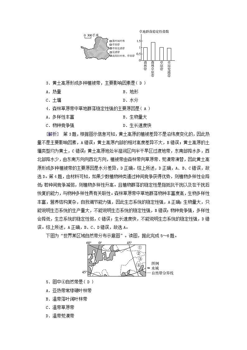 2025版新教材高中地理第5章自然环境的整体性与差异性第2节自然环境的地域差异性第1课时地域差异和陆地地域分异规律课时作业新人教版选择性必修1第2页