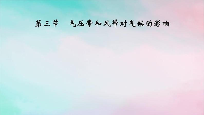 2025版新教材高中地理第3章大气的运动第3节气压带和风带对气候的影响课件新人教版选择性必修101