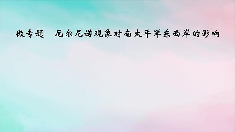 2025版新教材高中地理第4章水的运动微专题厄尔尼诺现象对南太平洋东西岸的影响课件新人教版选择性必修1第1页