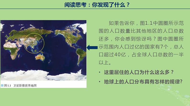 2024年同步备课高中地理1.1人口分布课件新人教版必修第二册第6页