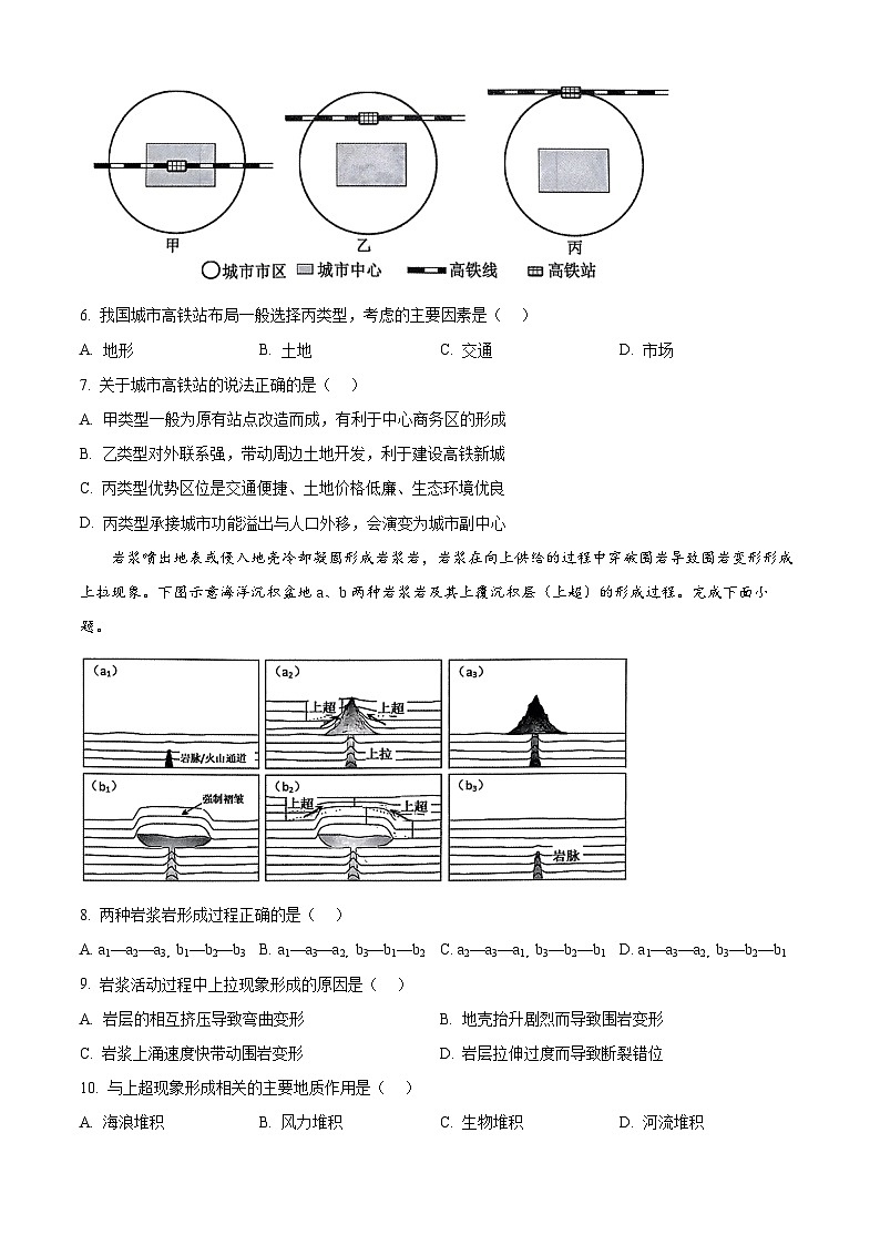2024届名校教研联盟高三下学期4月联考（新高考卷）地理试卷（原卷版）第3页