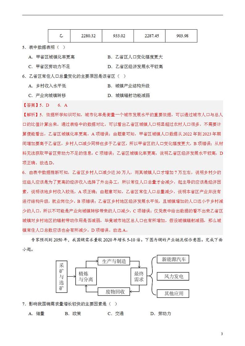 2024年高考押题预测卷—地理（广东卷01）全解全析第3页