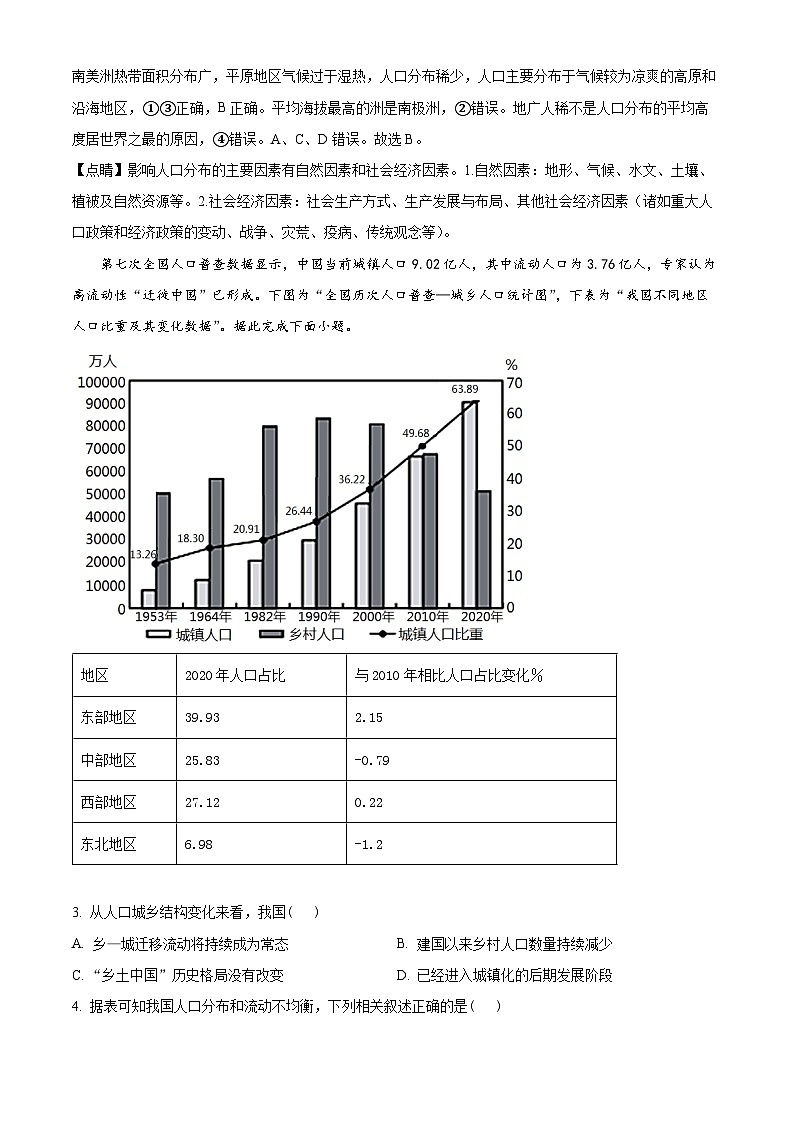 北京市北京交通大学附属中学2022-2023学年高一下学期期中地理试题  （原卷版+解析版）02